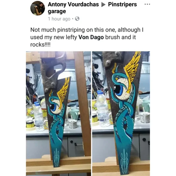 Pro-Series Left Handed Pinstriping Sword Brush Set – 6 Piece