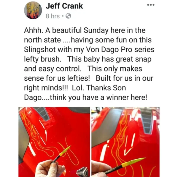 Pro-Series Left Handed Pinstriping Sword Brush Set – 6 Piece