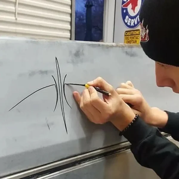 Pro-Series Left Handed Pinstriping Sword Brush Set – 6 Piece