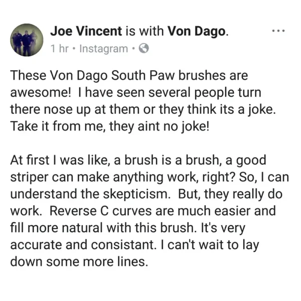 Pro-Series Left Handed Pinstriping Sword Brush Set – 6 Piece