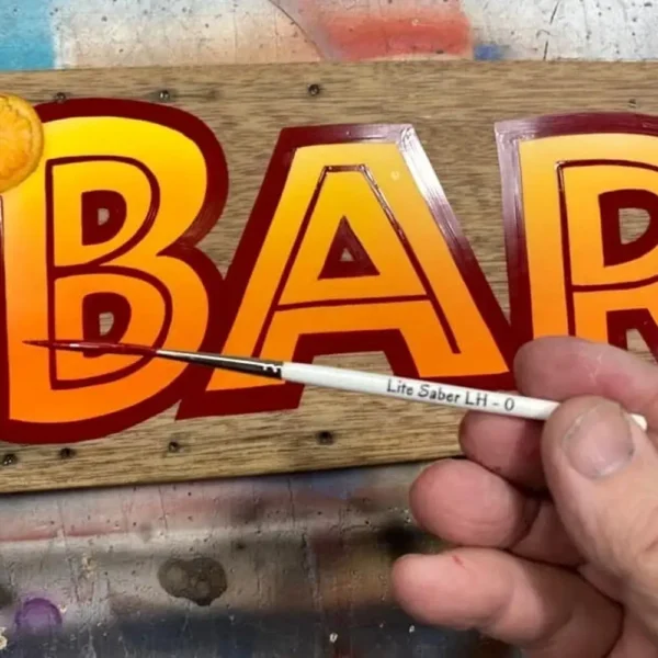 Photo of Pro-Series Lite Saber #0 Pinstriping Brush - Long Handle