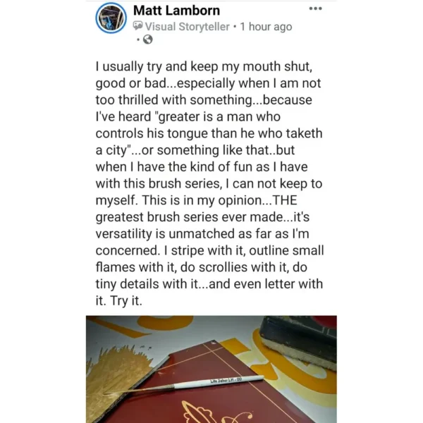 Pro-Series Lite Saber #00 Pinstriping Brush – Long Handle